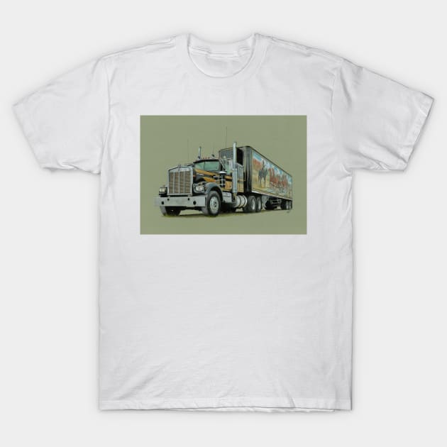 Snowman Truck T-Shirt by Sandra Warmerdam